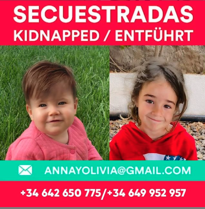 Anna y Olivia, menores desaparecidas en Tenerife. Foto Web RTVC